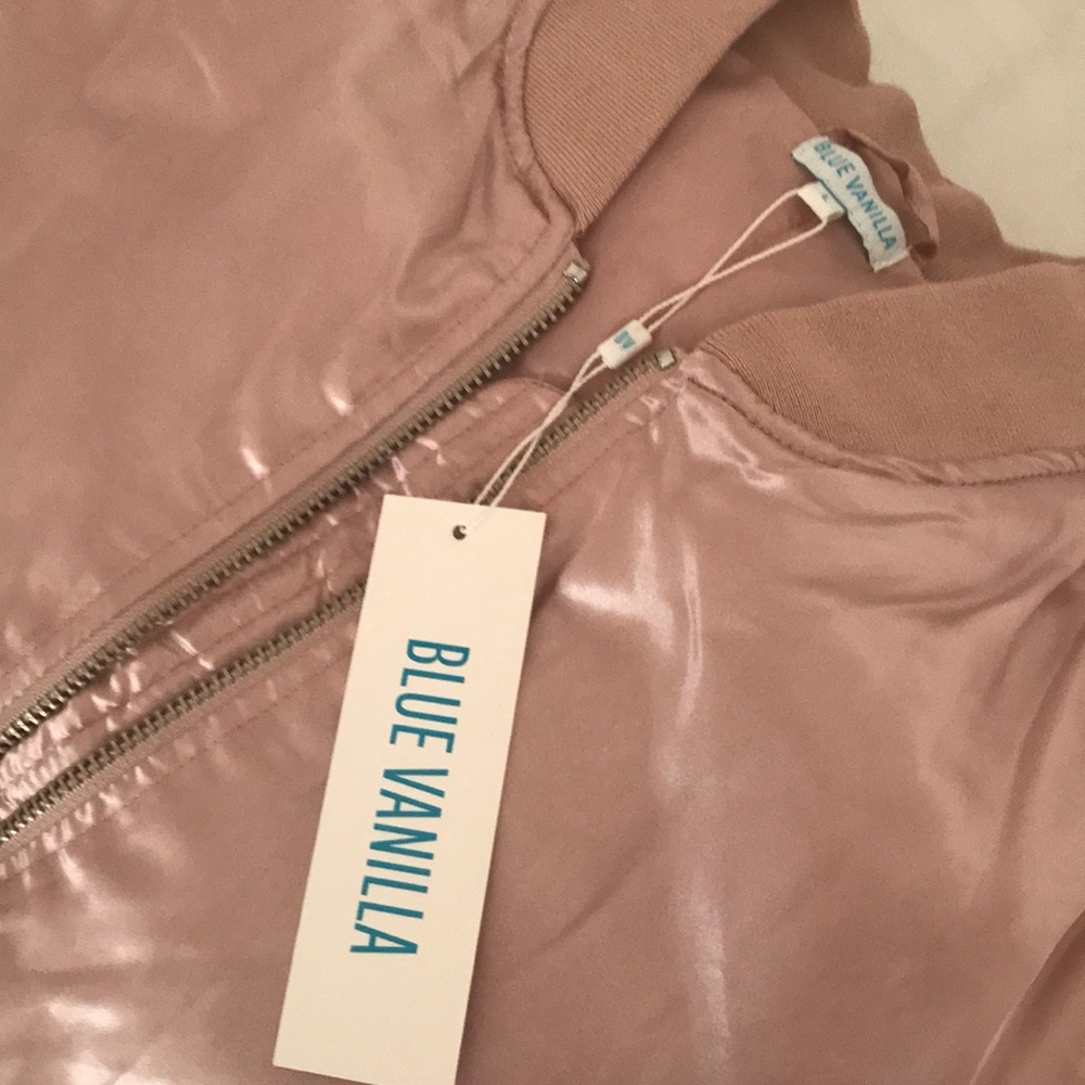 Cute Satin Light Pink Bomber Jacket